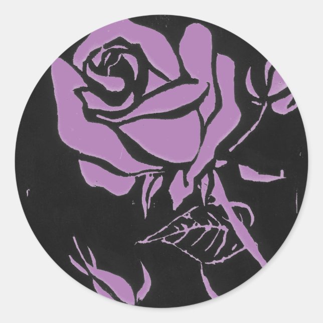 Sticker floral "Rose pourpre" (Devant)
