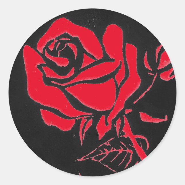 Sticker floral "rouge Rose" (Devant)