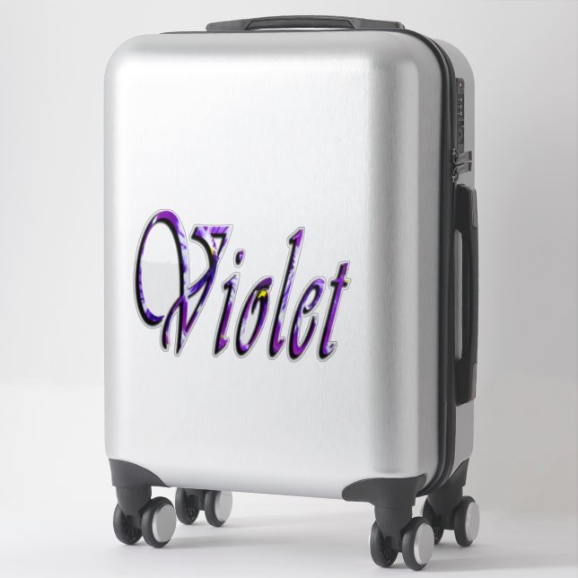 Sticker Floral Violet Girls Nom Logo, (Sur valise)