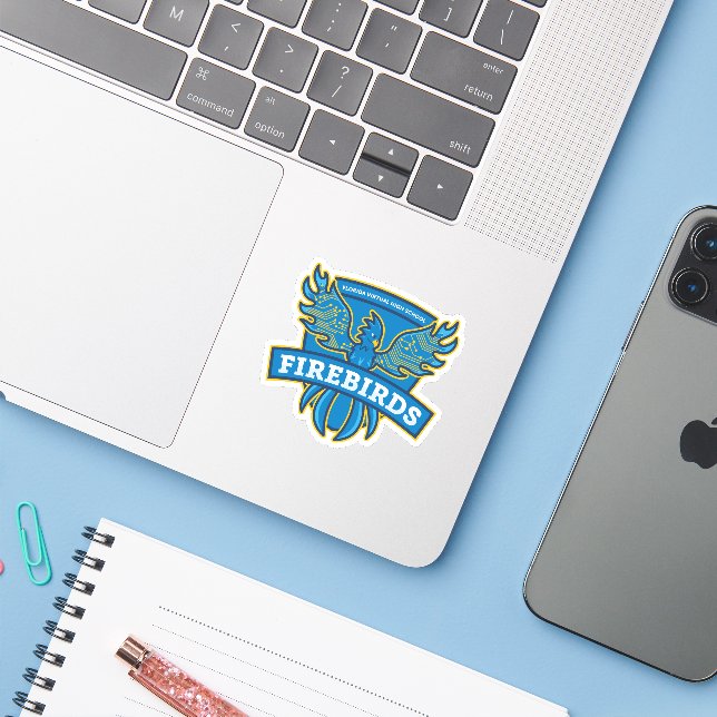 Sticker Floride Virtual High School Firebirds (Ordinateur portable avec iPhone)