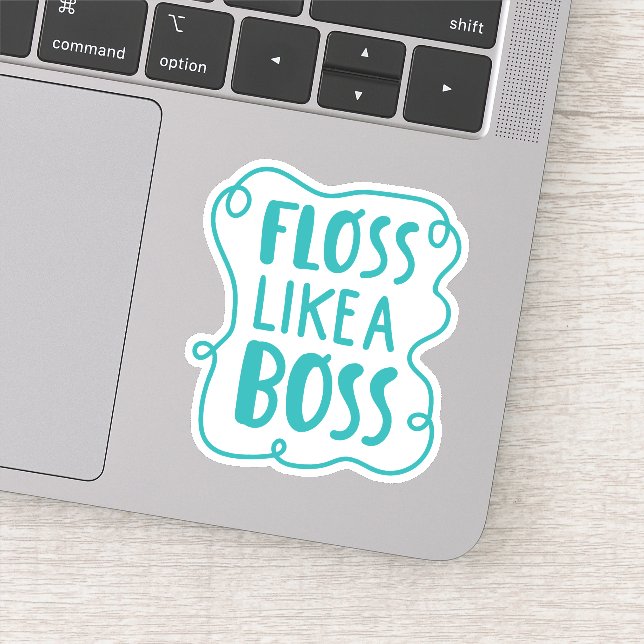 Sticker Floss Comme Un Boss | Phrase dentaire (Détail)