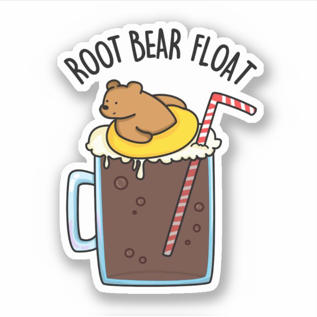 Sticker Flotte de l'ours racine Funny Root Beer Pun (Devant)