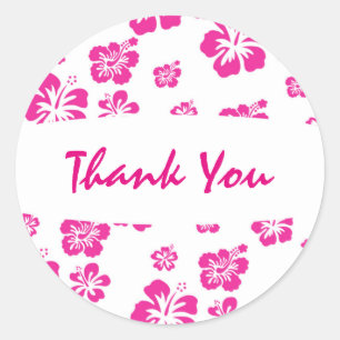 Sticker Flower Favker rose et blanc chaud Hibiscus