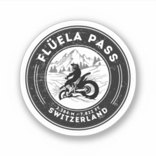 Sticker Flüela Pass VTT suisse alpes