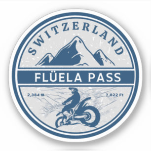 Sticker Flüela Pass VTT suisse alpes