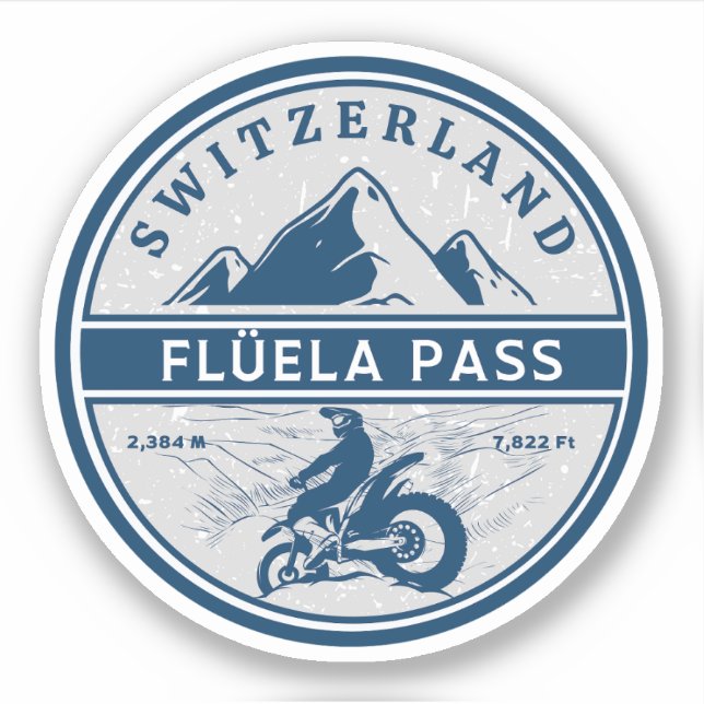 Sticker Flüela Pass VTT suisse alpes (Devant)