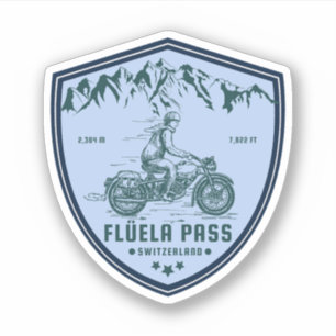 Sticker Flüela Pass VTT suisse alpes