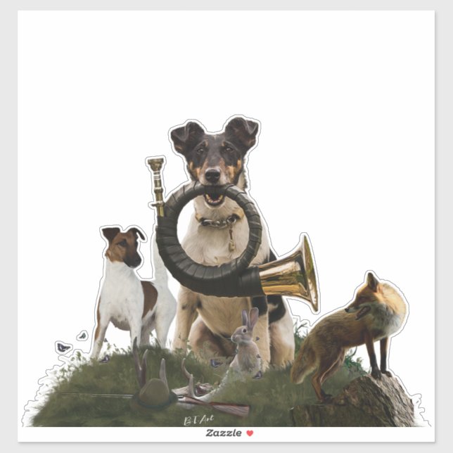 Sticker Fluide Fox Terrier (Feuille)