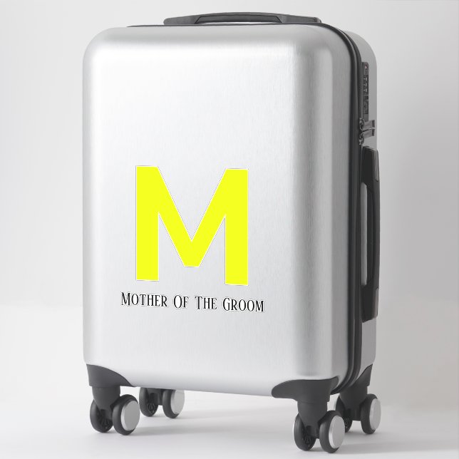 Sticker Fluorescent Jaune Mère Du Mariage Groom (Sur valise)