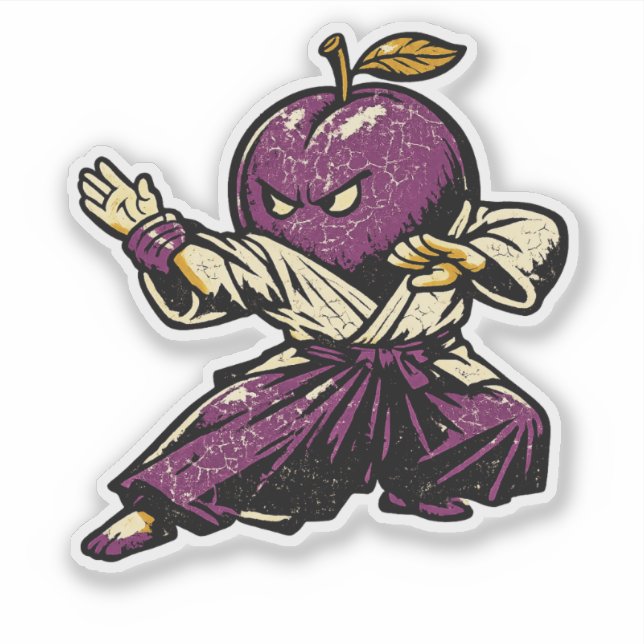 Sticker Flux d'Aikido de Prune — Combattant de l'Harmonie  (Devant)