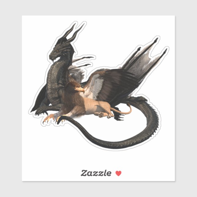 Sticker Flyers Dragon Griffin Mythological Beasts (Feuille)
