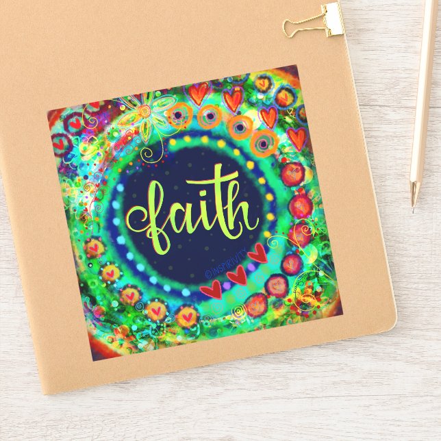 Sticker Foi moderne Boho vert Whimsical Fun Inspirivée (Carnet)