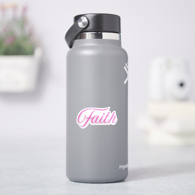 Sticker Foi Word manuscrite en rose (HydroFlask)