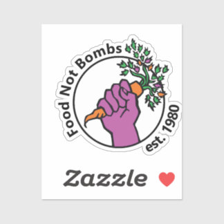 Sticker Food Not Bombs logo with text