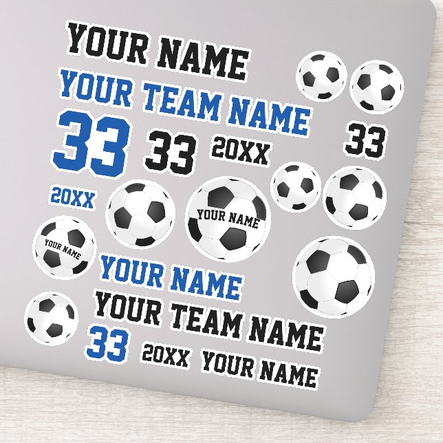 Sticker Football Ball Nom de l'équipe Football Soccer Joue (Détail)
