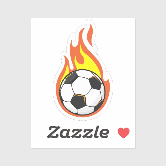 Sticker Football en feu (Feuille)