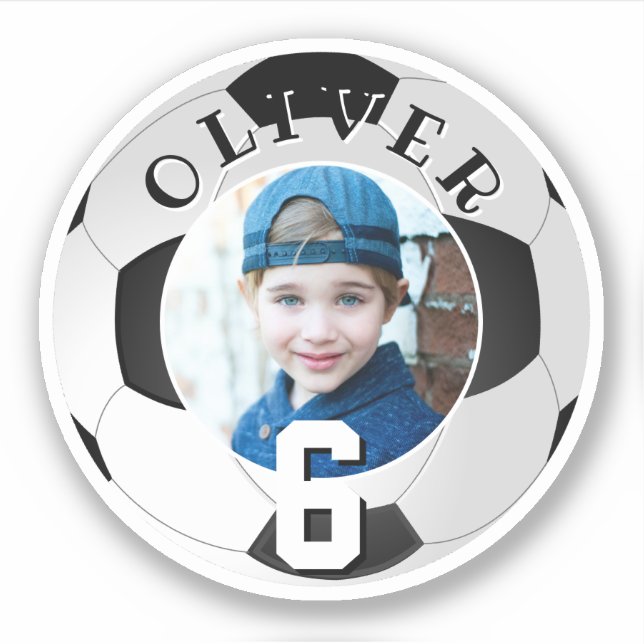 Sticker Football Football Anniversaire de enfant Age Photo (Devant)