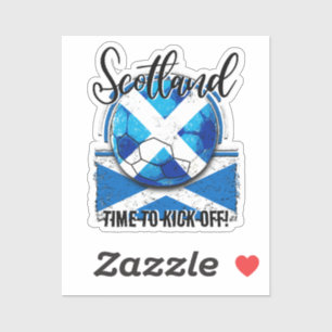 Sticker Football Scotland Drapeau, Blue Sky White Soccer B
