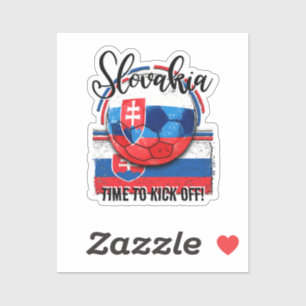 Sticker Football Slovaquie Drapeau, Rouge Bleu Bleu Bleu R