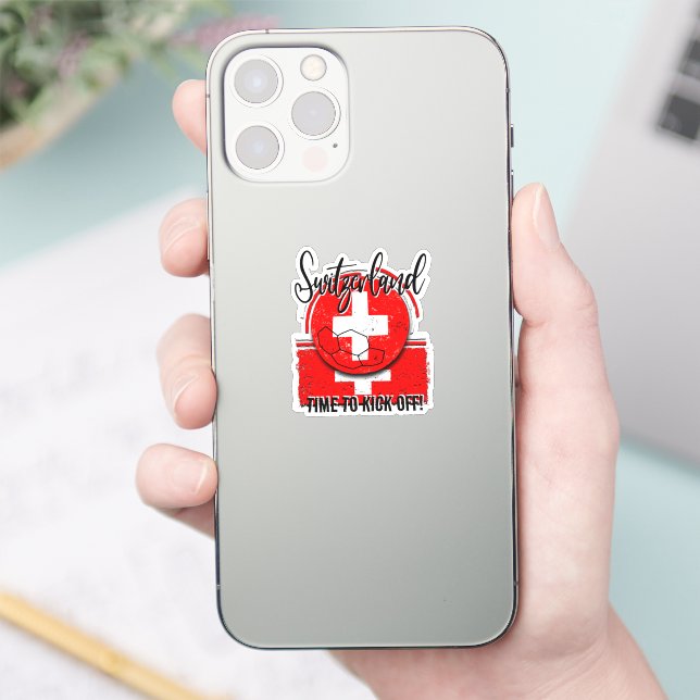 Sticker Football Suisse Drapeau, Swiss European Soccer (Téléphone)
