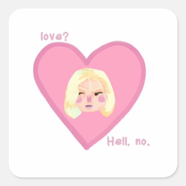 sticker for love hate girl's (Front)