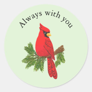 Sticker for scrapbooking,  red cardinal