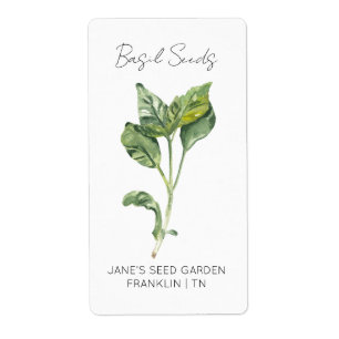 Sticker for seed packet Basil Seed Label
