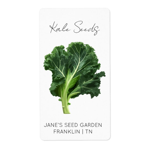Sticker for seed packet | Kale Seed Label (Front)