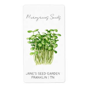 Sticker for seed packet Microgreens Seed Label