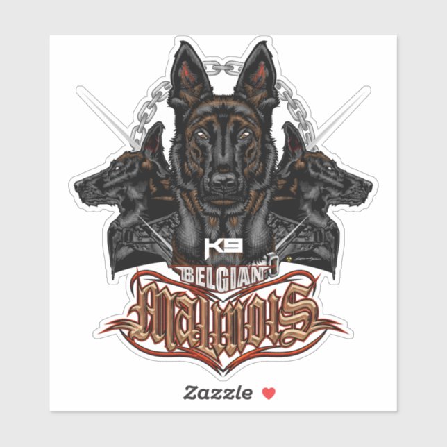 Sticker Force belge Malinois K9 - ELIT3 (Feuille)