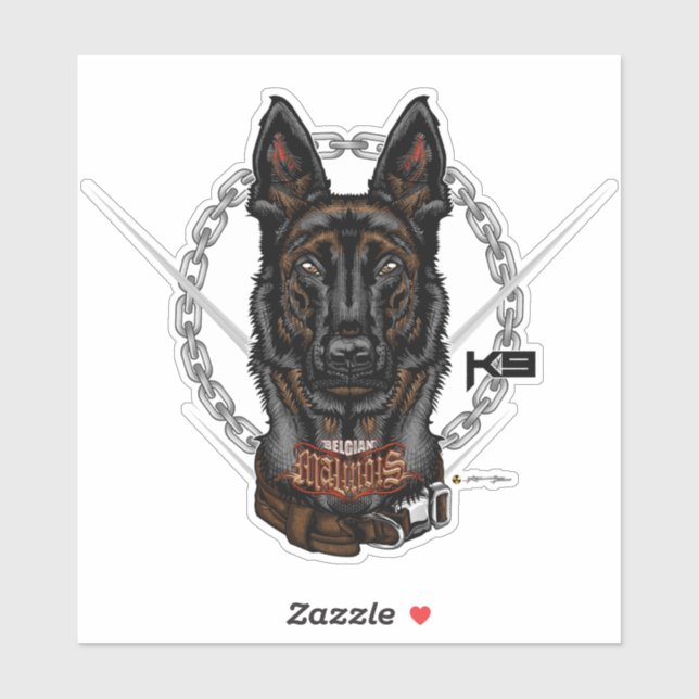Sticker Force belge Malinois K9 - ELIT3 (Feuille)