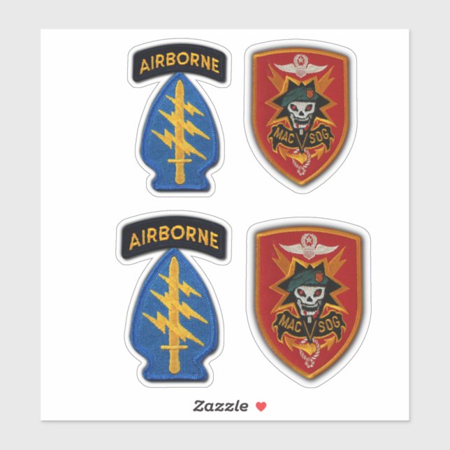 Sticker Forces spéciales MACVSOG SOG Béets verts Contour (Feuille)