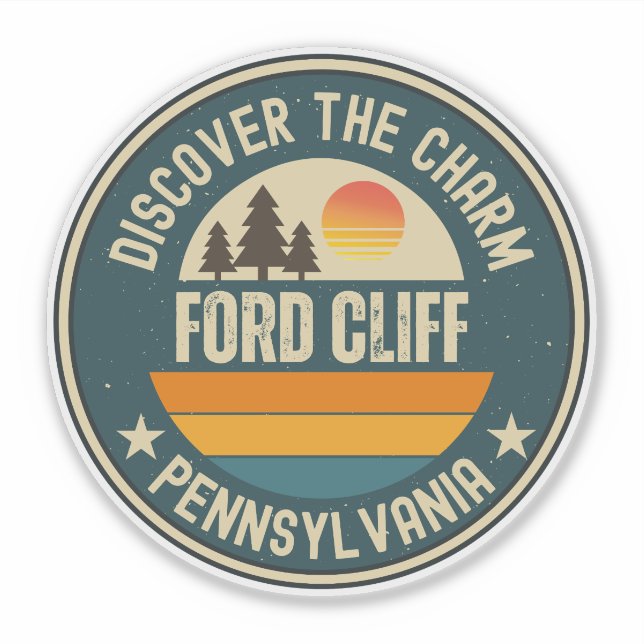 Sticker Ford Cliff, Pennsylvanie (Devant)