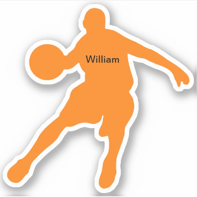 Sticker Forme de basket-ball de monogramme sportif (Devant)