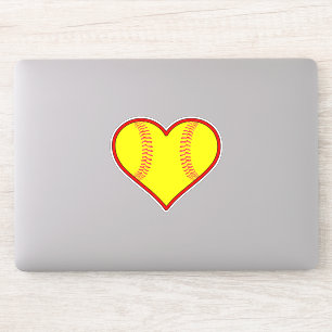 Sticker Forme de coeur du softball rapide Sports décoratif