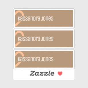 Sticker Forme de coeur orange moderne Vintage Demi-coeur B