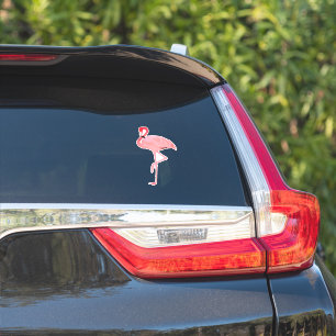 Sticker Forme de Flamant rose rose coupée