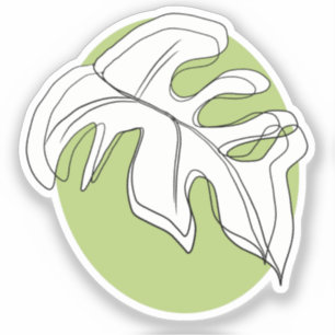 Sticker Forme géométrique de feuille de Monstera minimalis