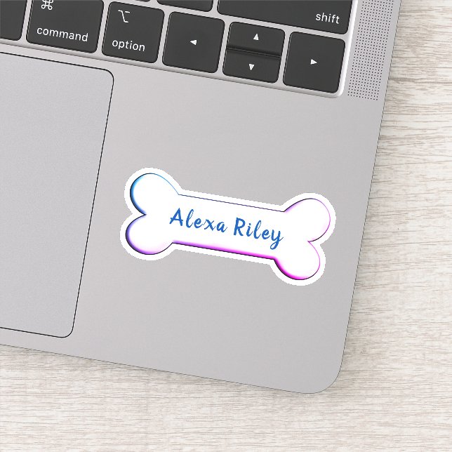 Sticker forme osseuse de chien arc-en-ciel (Détail)