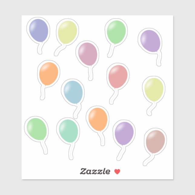 Sticker Formes de ballons colorés (Feuille)