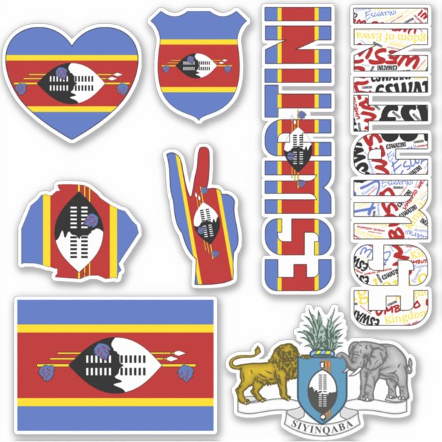 Sticker Formes Eswatini Extraordinaires Symboles nationaux (Devant)