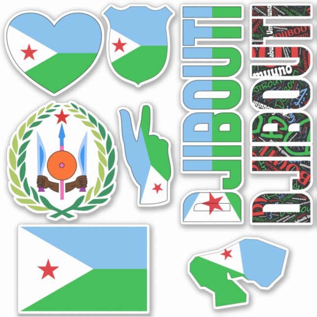 Sticker Formes Extraordinaires de Djibouti Symboles nation (Devant)