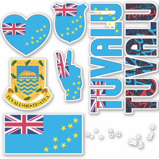 Sticker Formes Extraordinaires des Tuvalu Symboles nationa (Devant)