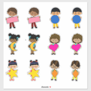 Sticker Formes mignonnes avec enfants