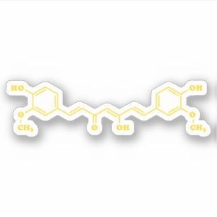 Sticker Formule chimique moléculaire de curcumin curcumin