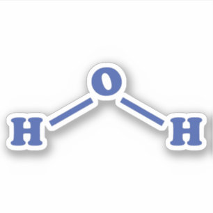 Sticker Formule chimique moléculaire de l'eau
