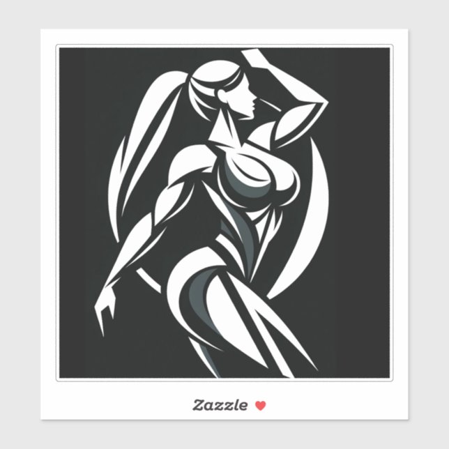 Sticker Forte condition physique féminine Formation person (Feuille)