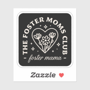 Sticker Foster care moms club groupe de soutien noir