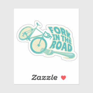 Sticker Fourche dans la rue Funny vélo