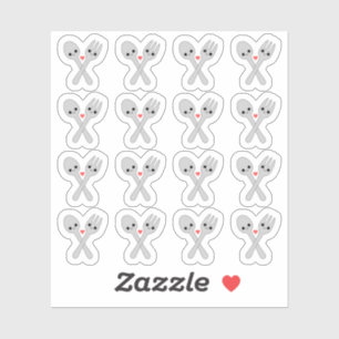 Sticker Fourchette Cuillère Kawaii Planificateur de Prépar